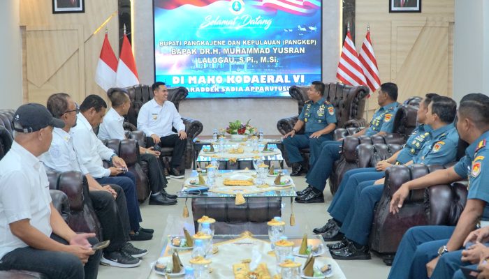Bupati Pangkep Sambangi Komandan Lantamal VI Makassar