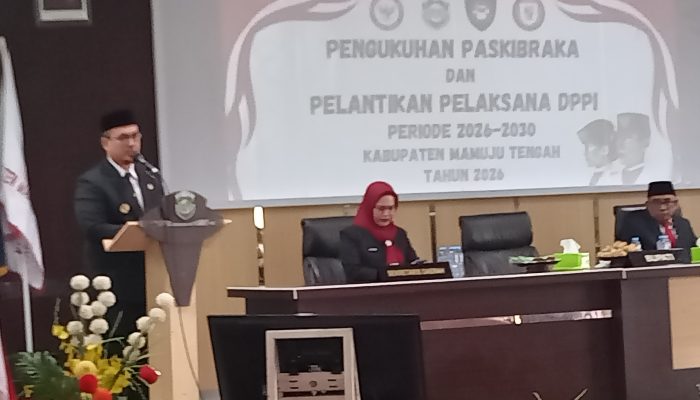 Bupati Mamuju Tengah Kukuhkan Paskibraka dan Lantik Pelaksana DDPI Periode 2026–2030