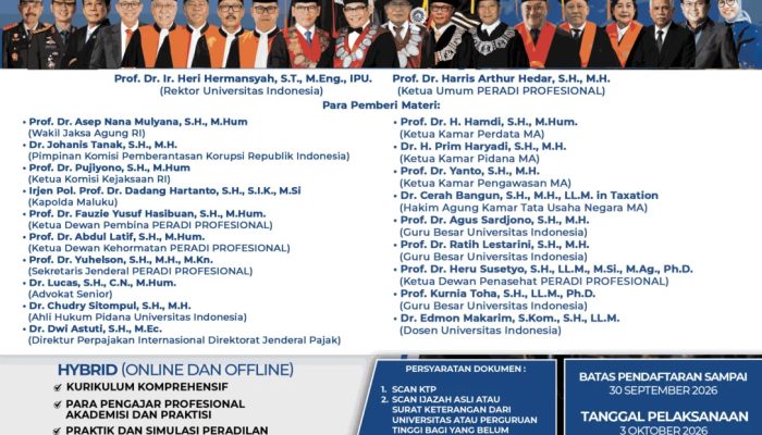 Peradi Profesional dan UI Kolaborasi Perkuat Profesionalisme Advokat Nasional