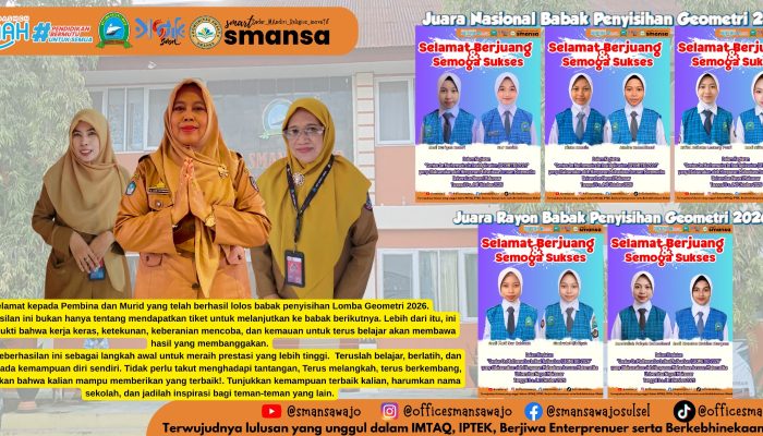 UPT SMAN 1 Wajo Apresiasi Pembimbing dan Siswa yang Lolos Babak Penyisihan GEOMETRI 2026